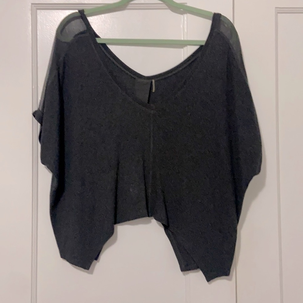 Loose off the shoulder grey sweater